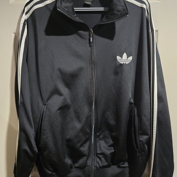 adidas Other - Adidas Black Trefoil Track Jacket with White Stripes